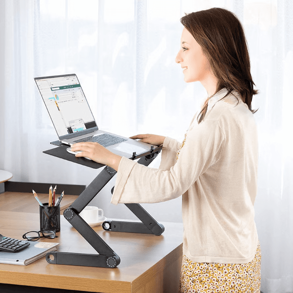 Ergonomic laptop stand – height-adjustable for healthy posture whilst working