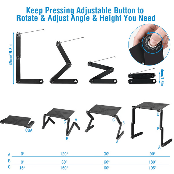Ergonomic laptop stand – height-adjustable for healthy posture whilst working