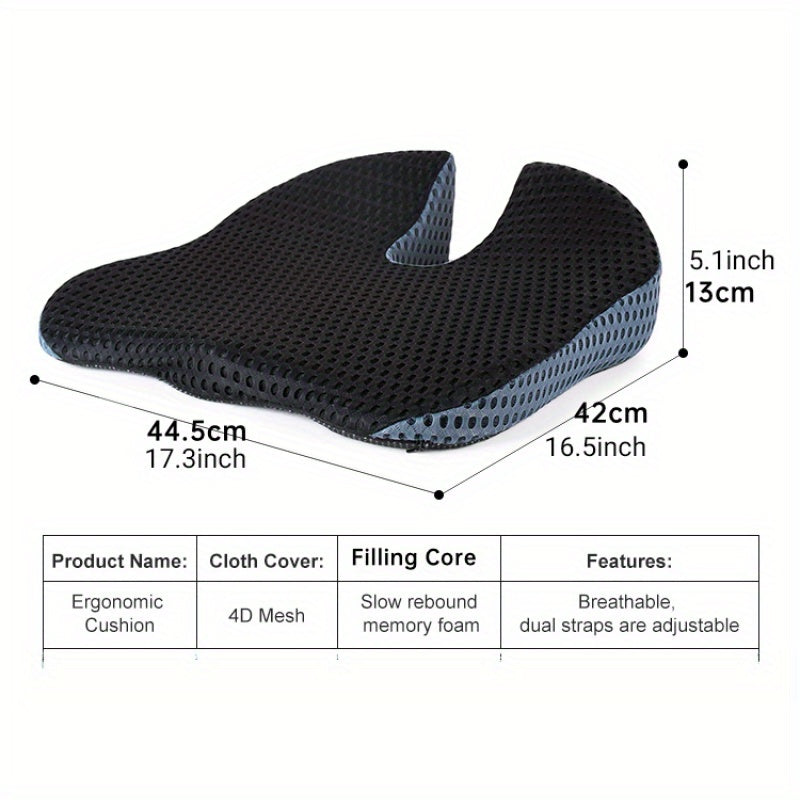 Boneroshop | Ergonomic Seat Cushion Triacomfort | Triangular Shape with Memory Foam | Breathable & Pressure-Relieving | 
