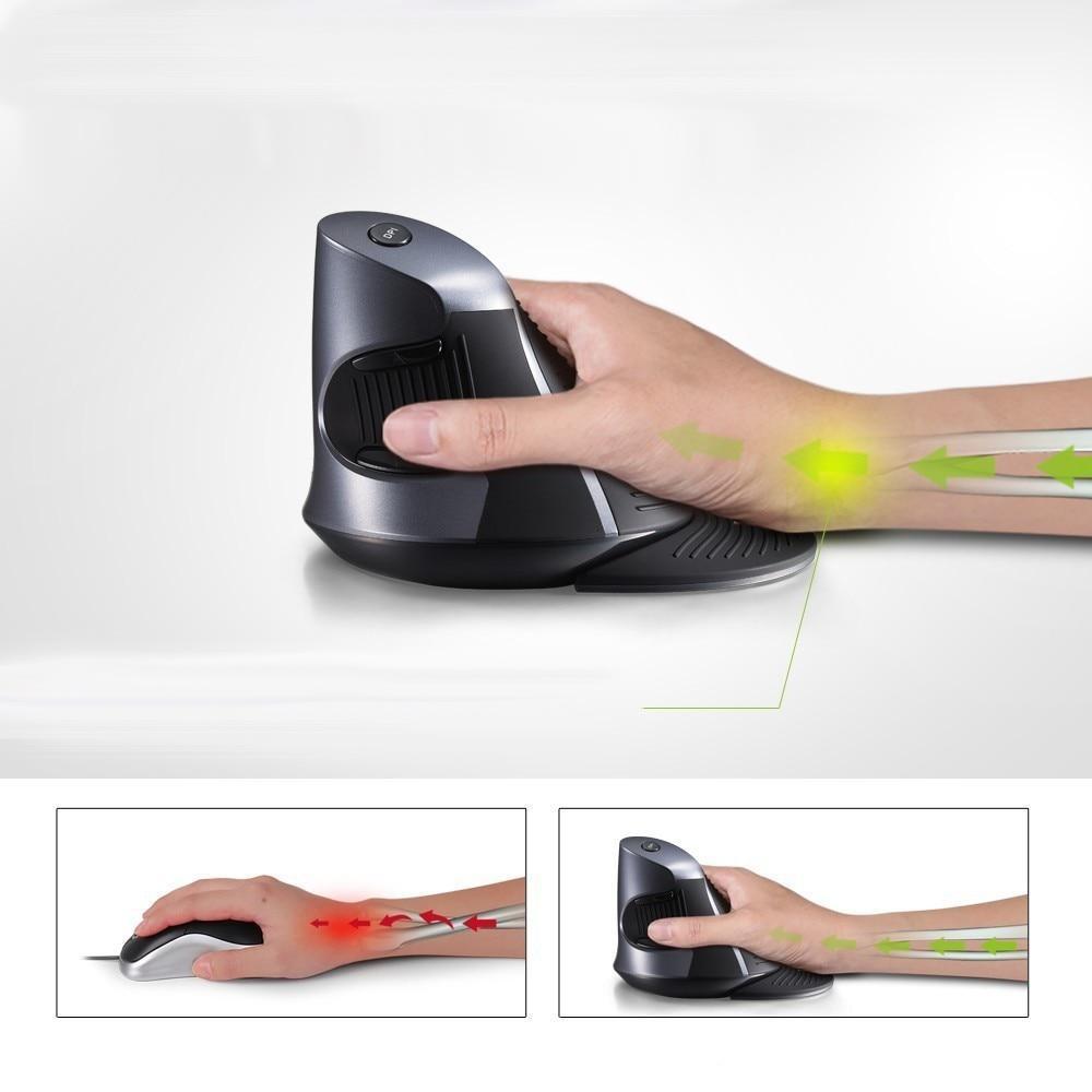 Ergonomic Vertical Wireless 6-Button Mouse