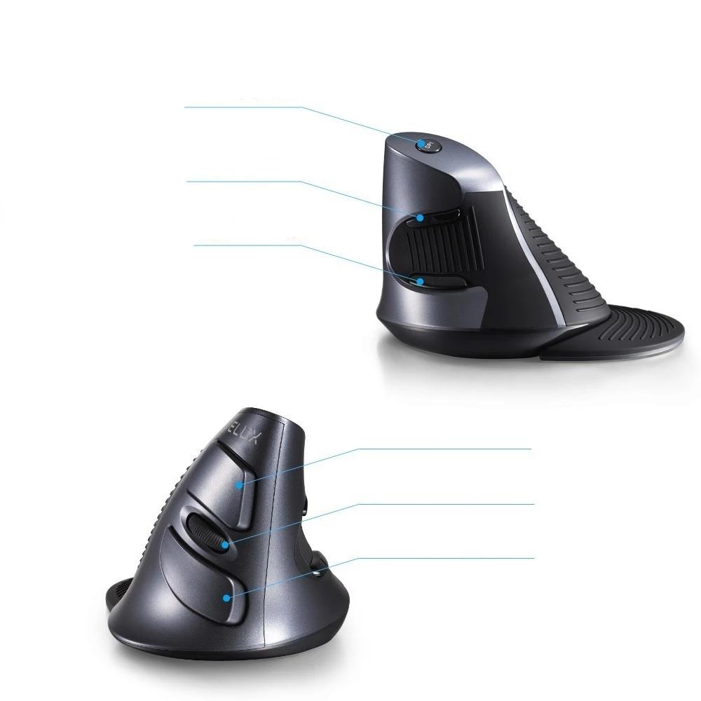 Ergonomic Vertical Wireless 6-Button Mouse