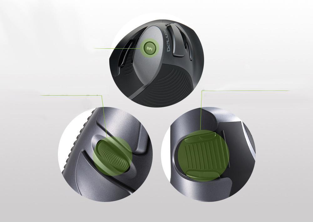Ergonomic Vertical Wireless 6-Button Mouse