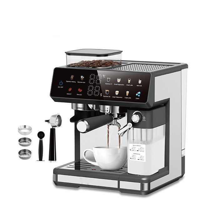 Espresso Machine with Integrated Grinder, Automatic Temperature Control and Programmable Coffee Strengths