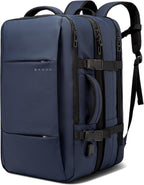 Expandable 26–45L Waterproof Travel Backpack with Laptop Sleeve & Duffle Carry