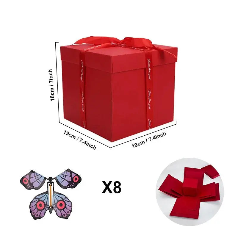 Explosion box gift | Personalised | With secret compartment | 8 butterflies free