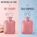 Extra Large Hot Water Bottle, 2-Litre PVC With Soft Knit Cover