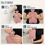 Extra Large Hot Water Bottle, 2-Litre PVC With Soft Knit Cover