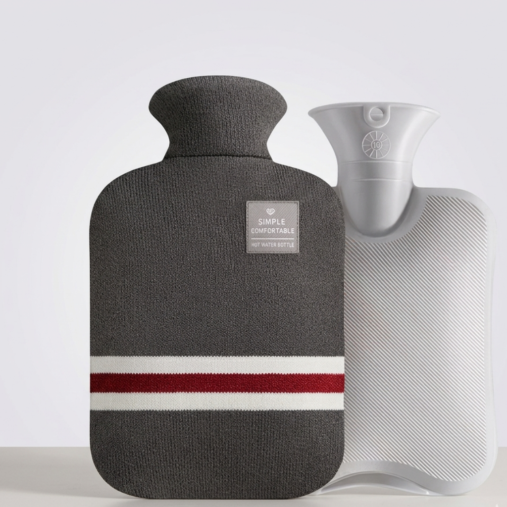 Extra Large Hot Water Bottle, 2-Litre PVC With Soft Knit Cover