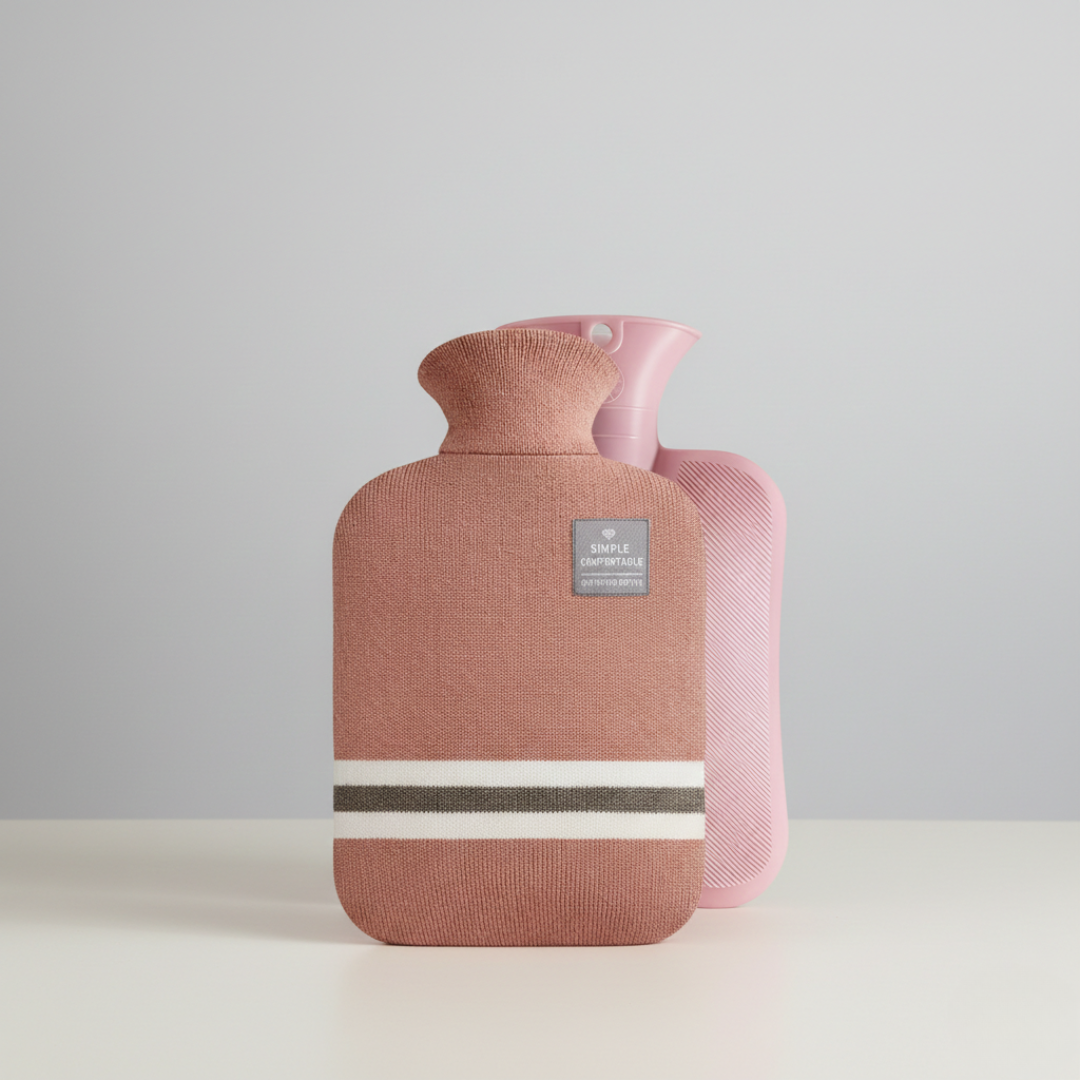 Extra Large Hot Water Bottle, 2-Litre PVC With Soft Knit Cover