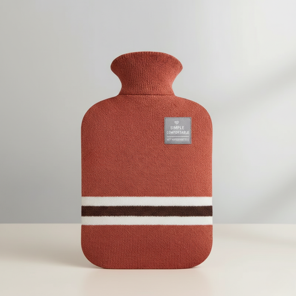 Extra Large Hot Water Bottle, 2-Litre PVC With Soft Knit Cover