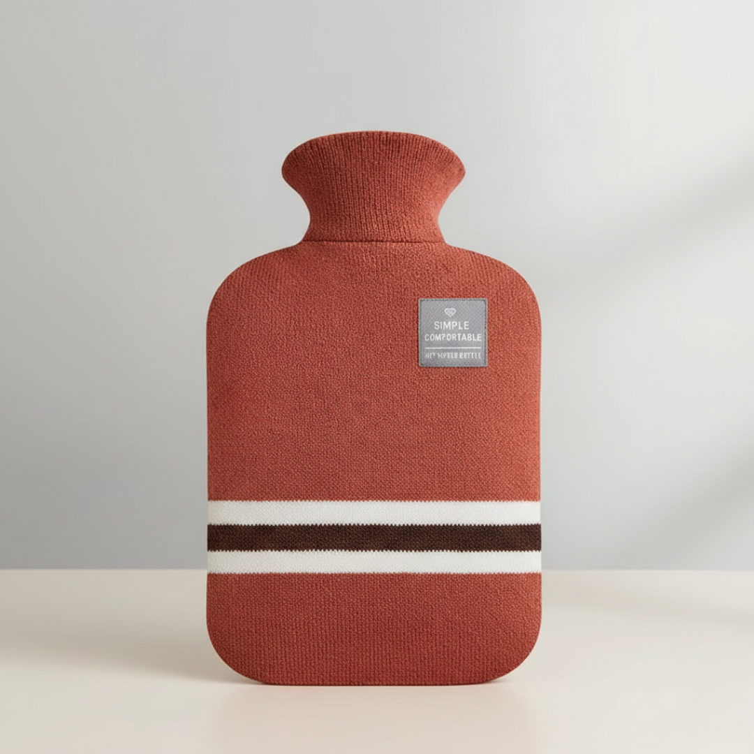 Extra Large Hot Water Bottle, 2-Litre PVC With Soft Knit Cover