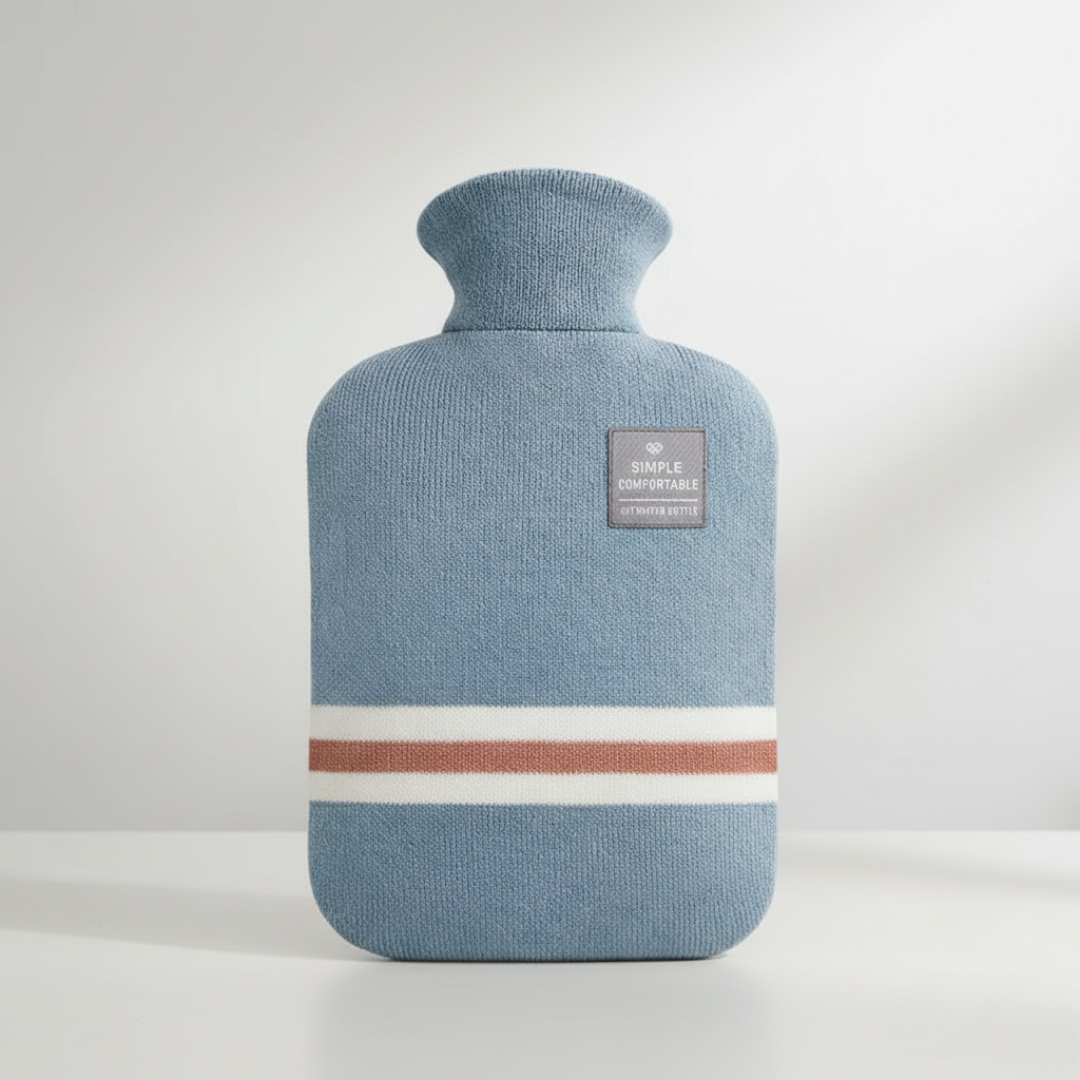 Extra Large Hot Water Bottle, 2-Litre PVC With Soft Knit Cover
