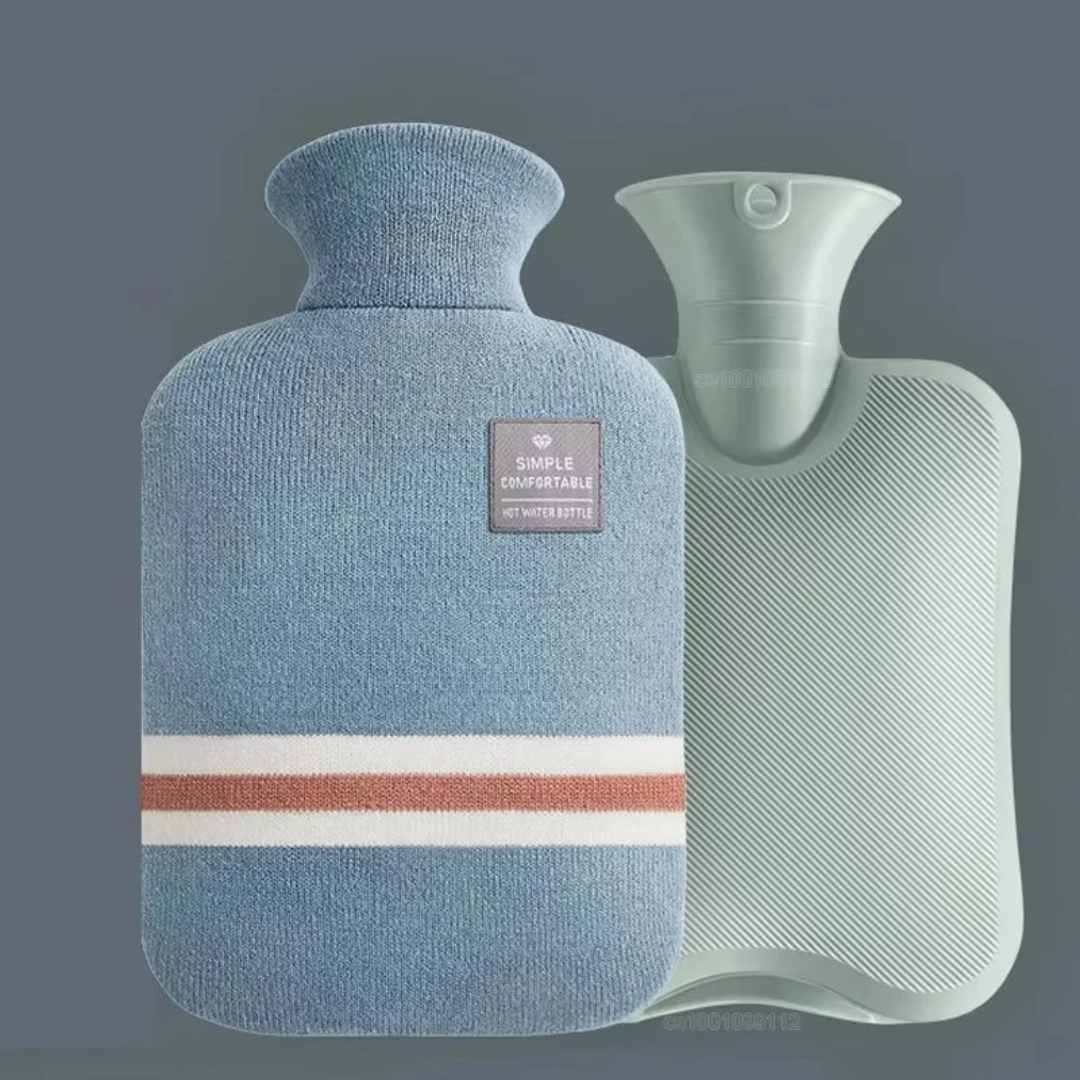 Extra Large Hot Water Bottle, 2-Litre PVC With Soft Knit Cover