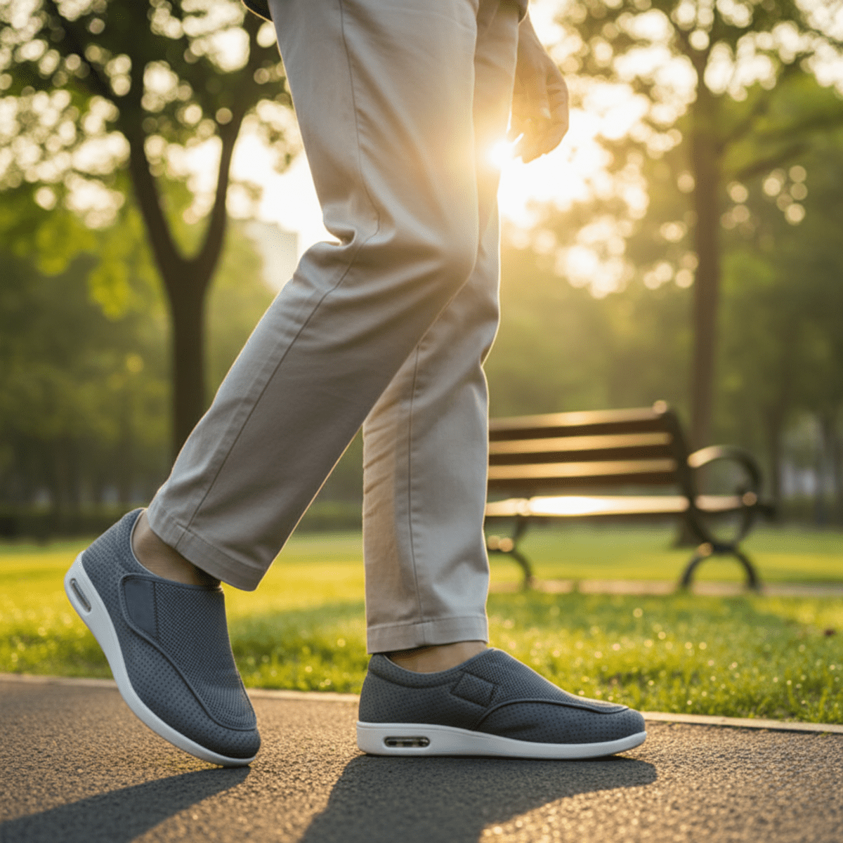 Extra wide diabetic shoes with memory foam - Pressure relieving and comfortable
