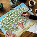 Family Tree Genealogy Diagram on Canvas