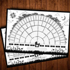 Family Tree Genealogy Diagram on Canvas