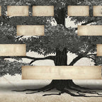 Family Tree Genealogy Diagram on Canvas