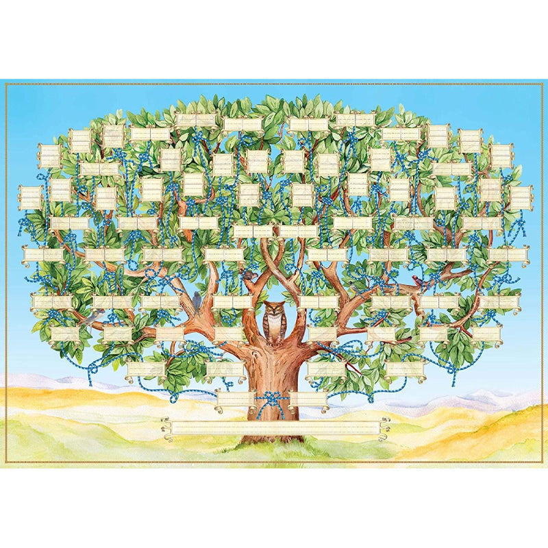 Family Tree Genealogy Diagram on Canvas