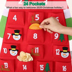 Felt Advent Calendar Christmas Tree Wall Hanging with Santa Claus Ornaments
