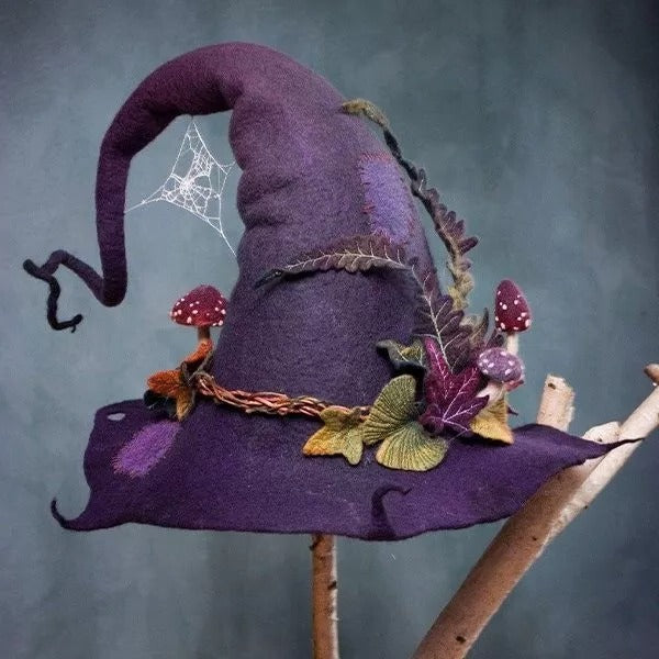 Felt Witch Hat for Halloween Party — Handmade Merino Wool