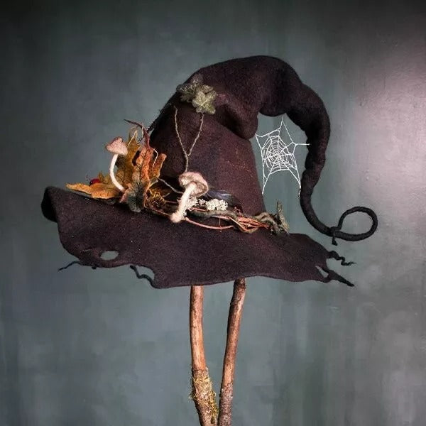Felt Witch Hat for Halloween Party — Handmade Merino Wool