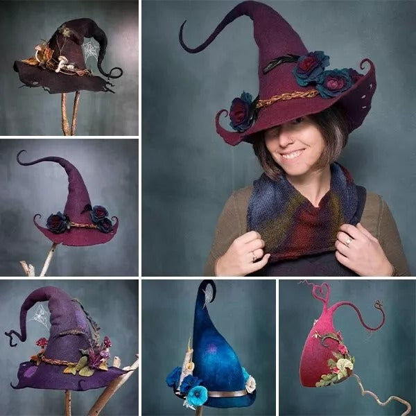 Felt Witch Hat for Halloween Party — Handmade Merino Wool