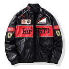 Ferrari Vintage Racing Leather Jacket – Unisex – Retro (Oversize)