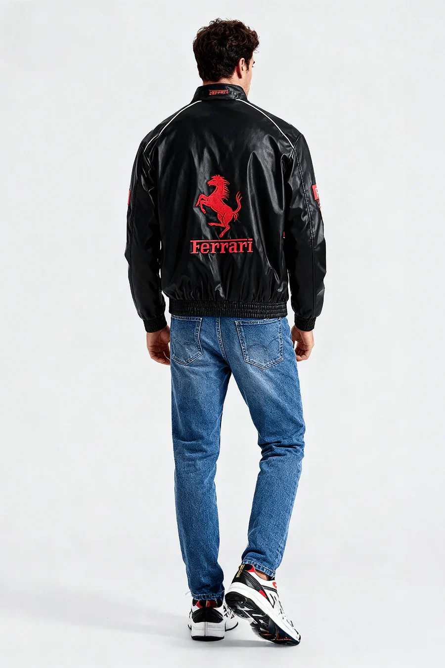 Ferrari Vintage Racing Leather Jacket – Unisex – Retro (Oversize)
