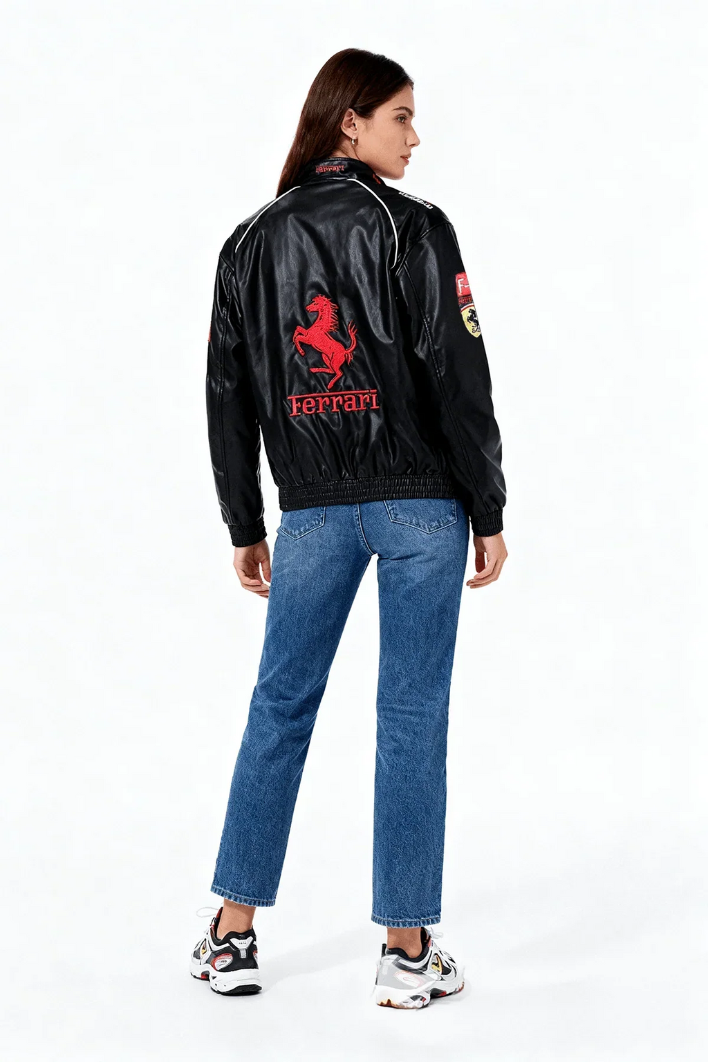 Ferrari Vintage Racing Leather Jacket – Unisex – Retro (Oversize)