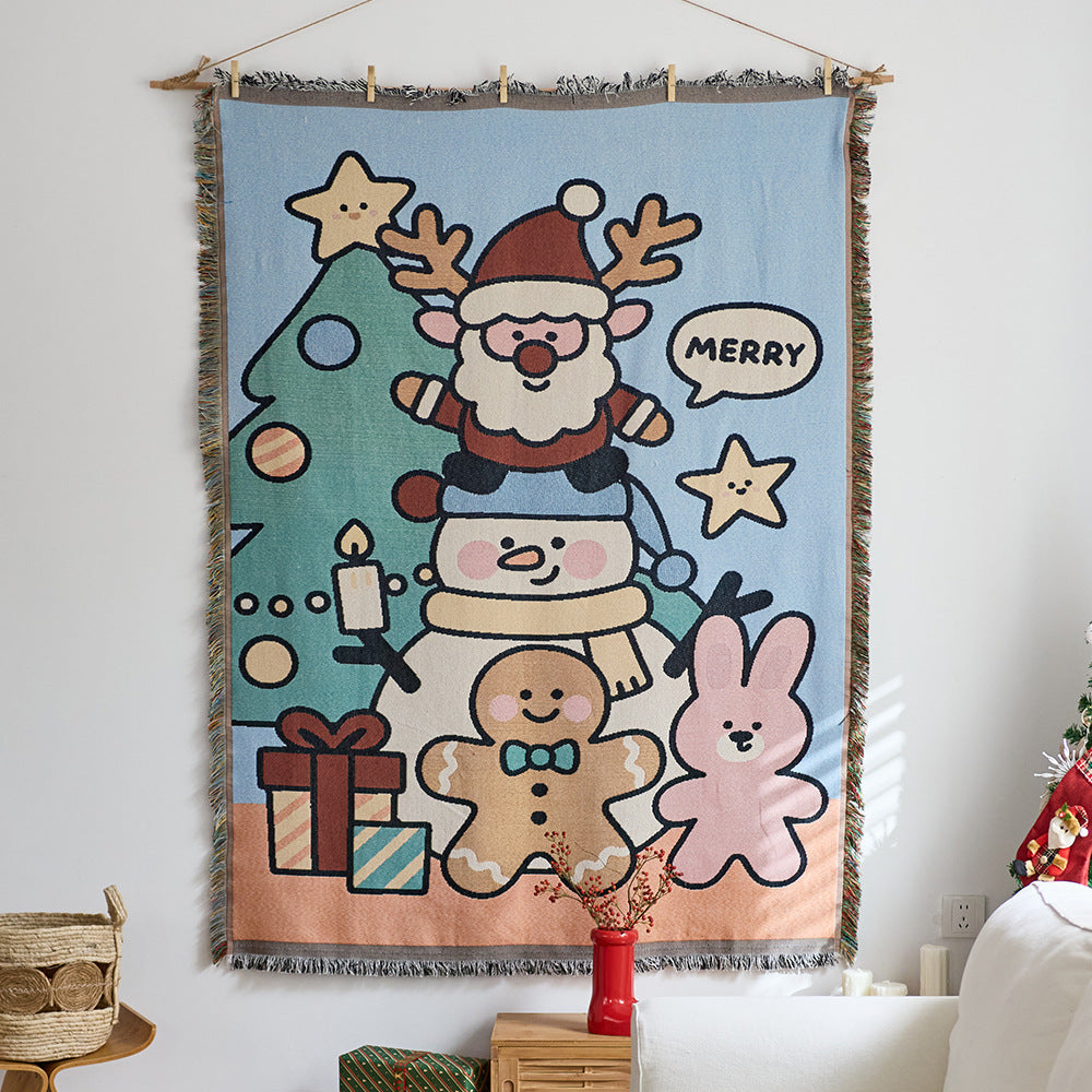 Festive Cartoon-Themed Tapestry
