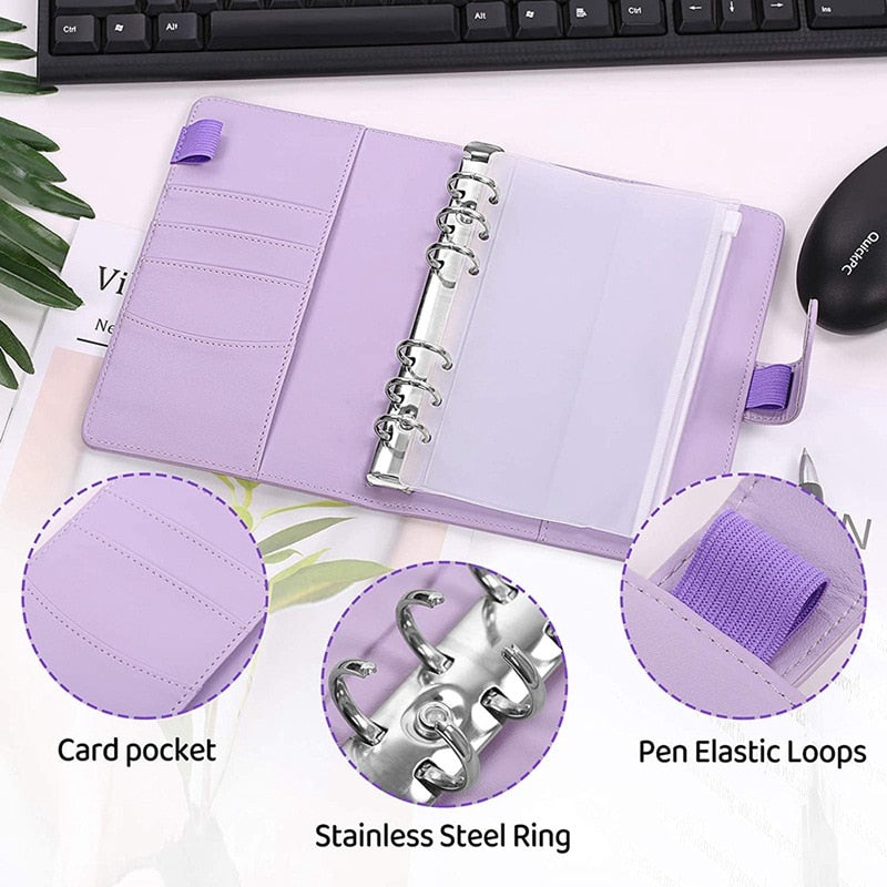 Financial Planner Leather Multi-Pocket Bill Organiser Notebook