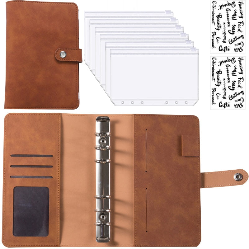 Financial Planner Leather Multi-Pocket Bill Organiser Notebook