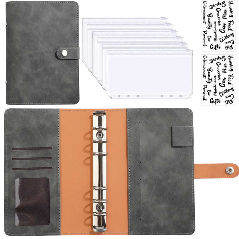 Financial Planner Leather Multi-Pocket Bill Organiser Notebook