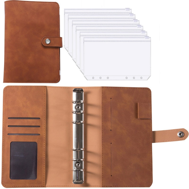 Financial Planner Leather Multi-Pocket Bill Organiser Notebook