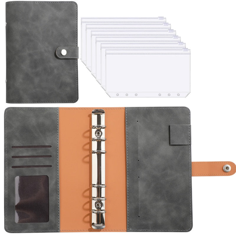 Financial Planner Leather Multi-Pocket Bill Organiser Notebook