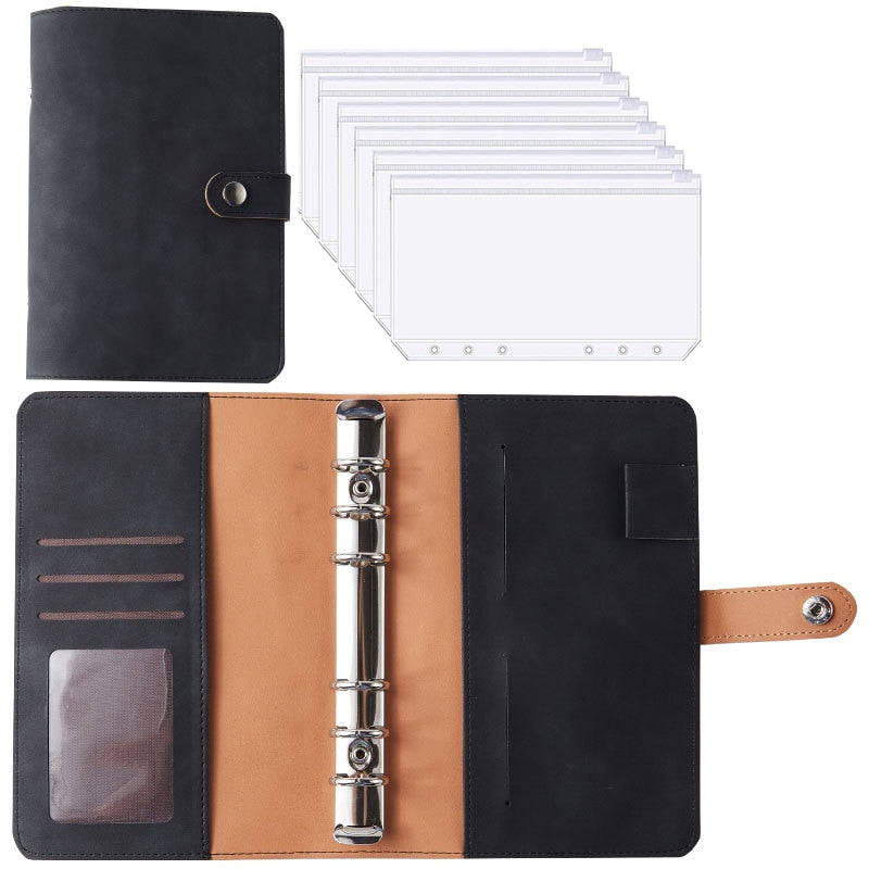 Financial Planner Leather Multi-Pocket Bill Organiser Notebook