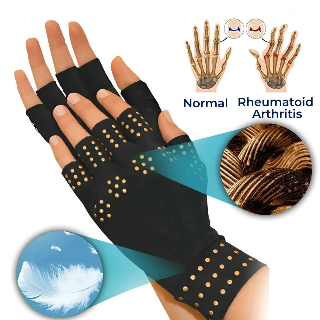 Fingerless Arthritis Gloves – Magnetic Compression for Pain Relief & Improved Circulation