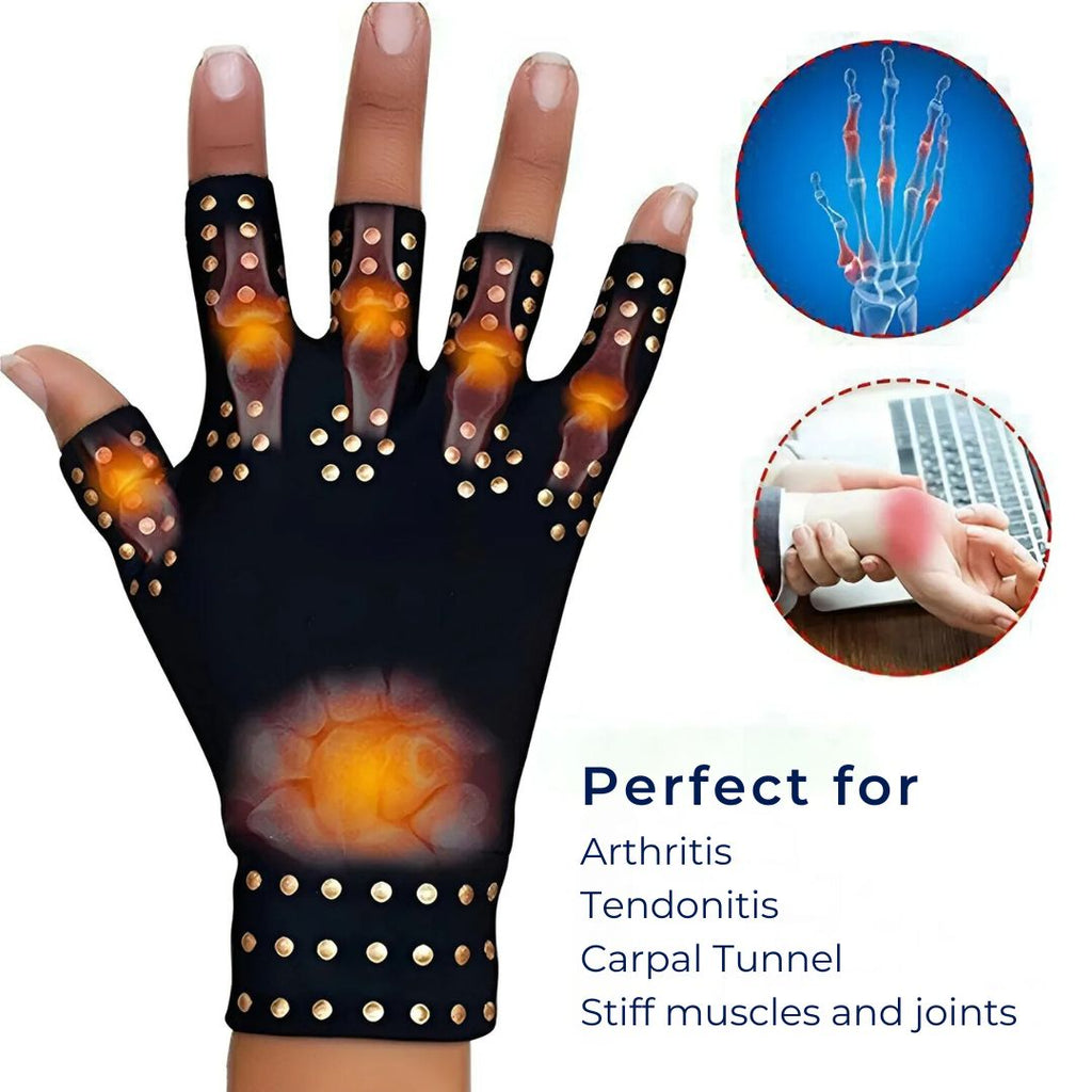 Fingerless Arthritis Gloves – Magnetic Compression for Pain Relief & Improved Circulation