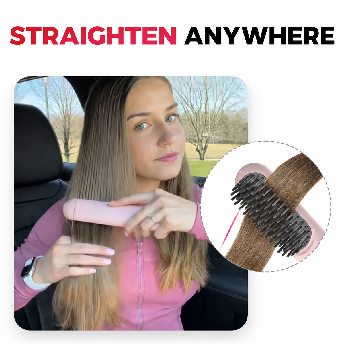 Flat Iron | Cordless Straightening Brush | Fast Styling & Shiny Hair | IonFlex Styler