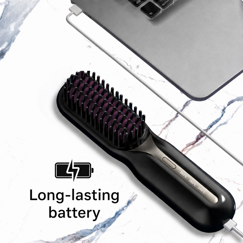 Flat Iron | Cordless Straightening Brush | Fast Styling & Shiny Hair | IonFlex Styler