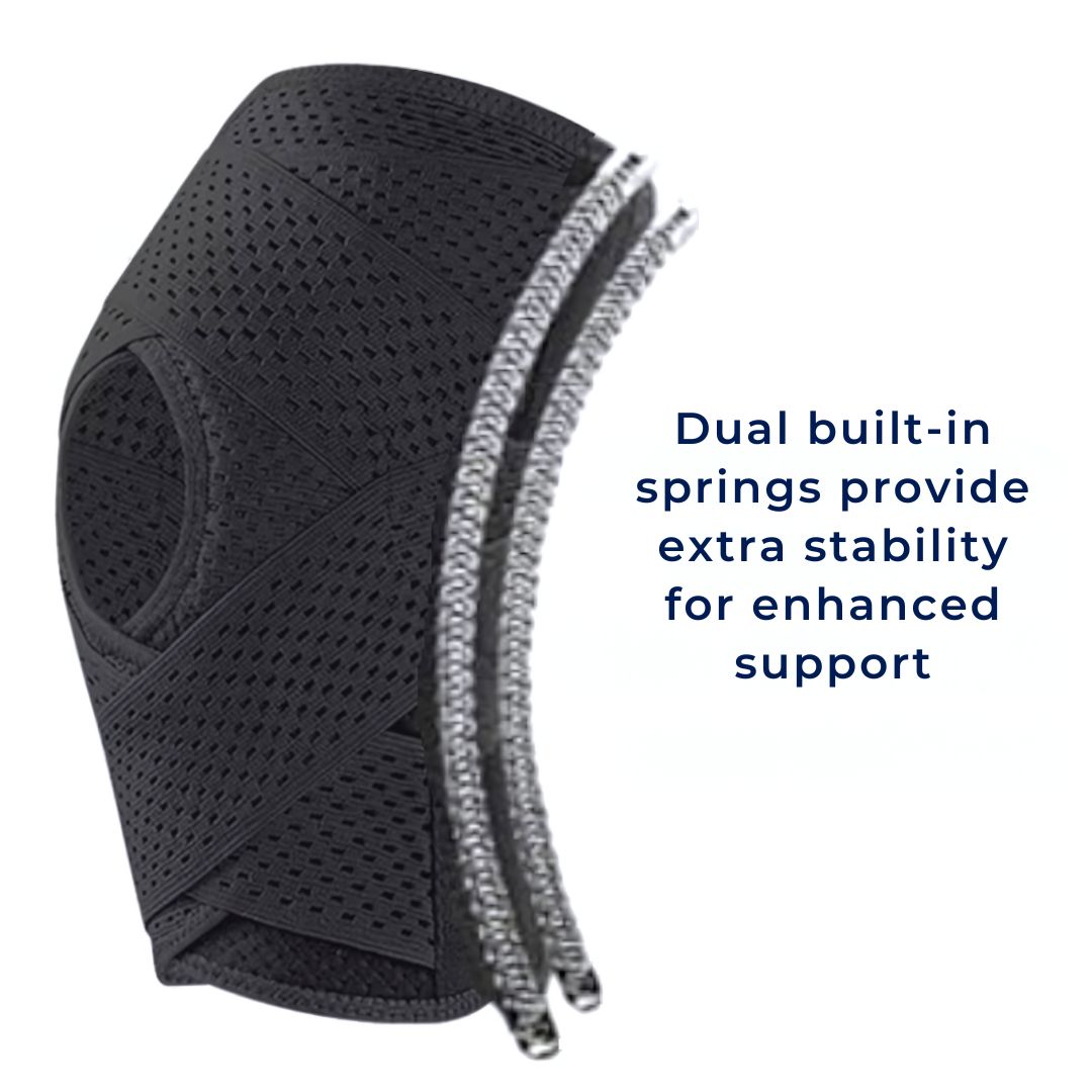 FlexGuard Knee Pads | with Support Compression Springs and Tension Strap - for Stability - Pain Relief and Protection Bo