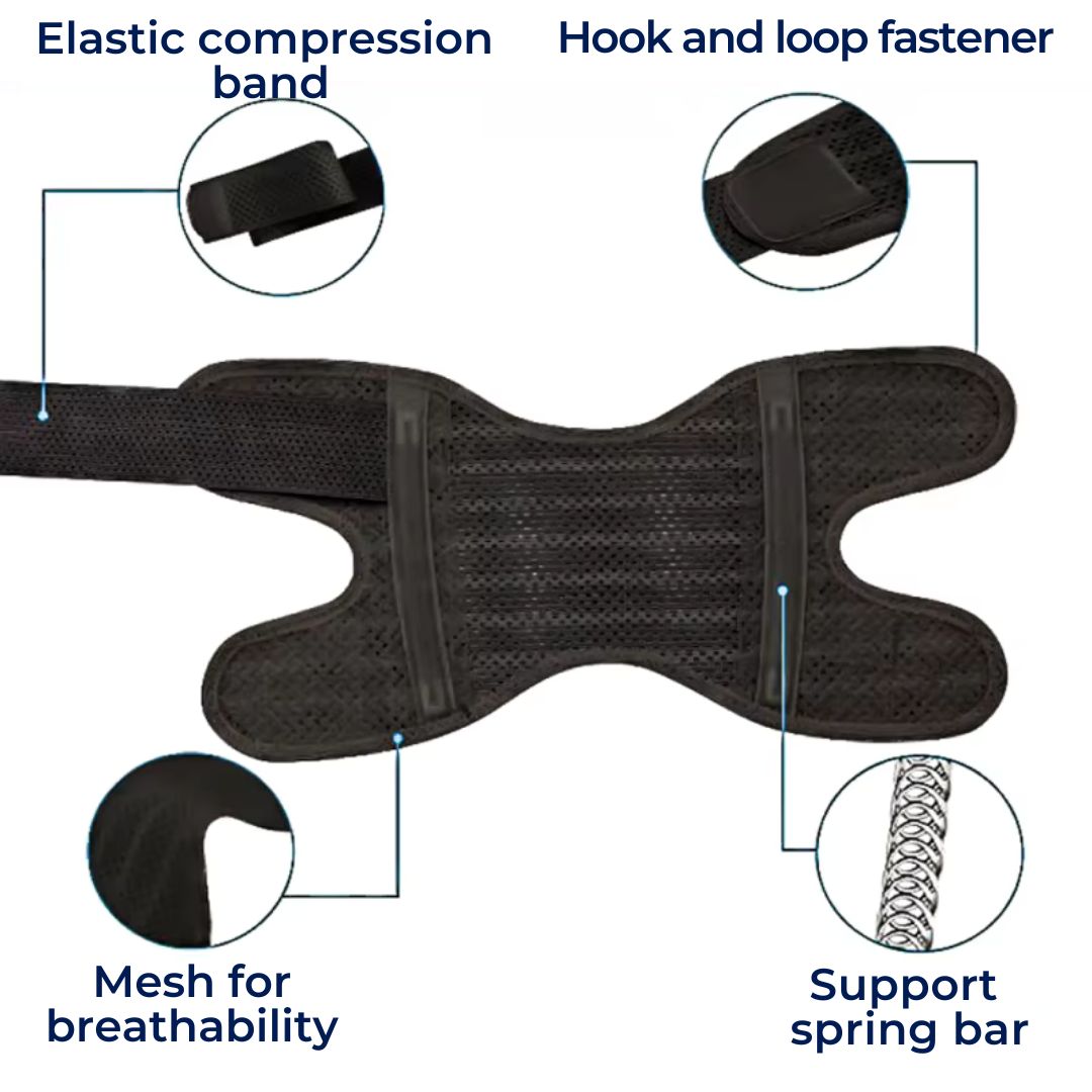 FlexGuard Knee Pads | with Support Compression Springs and Tension Strap - for Stability - Pain Relief and Protection Bo