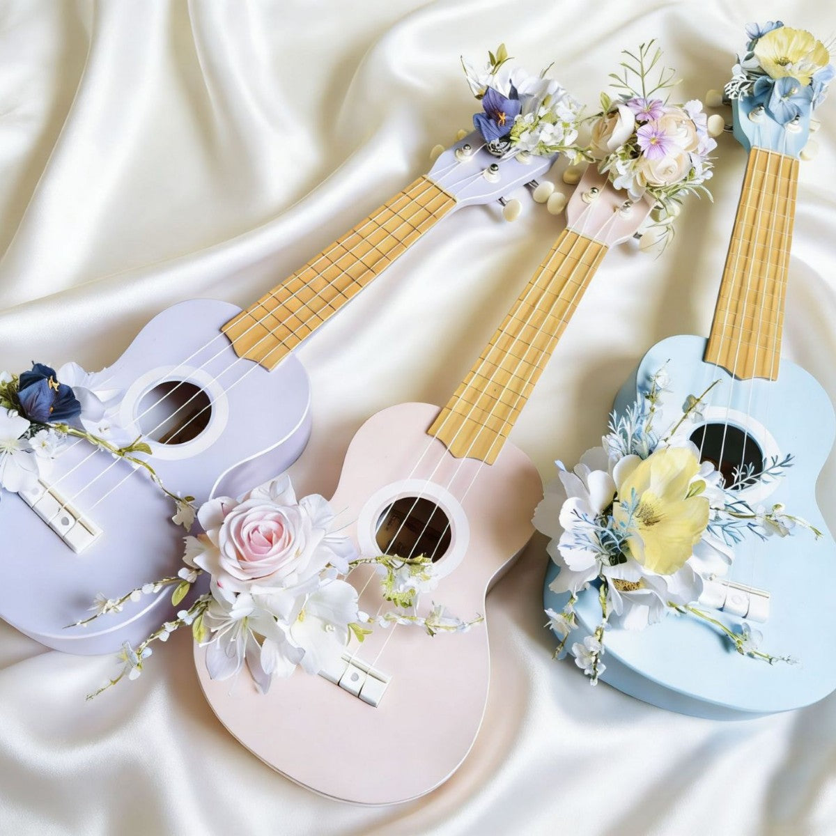 Floral-Themed Decorative Ukulele