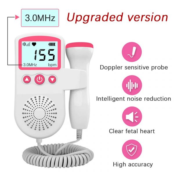 Foetal Heart Rate Monitor Doppler with Heartbeat Sound Detection