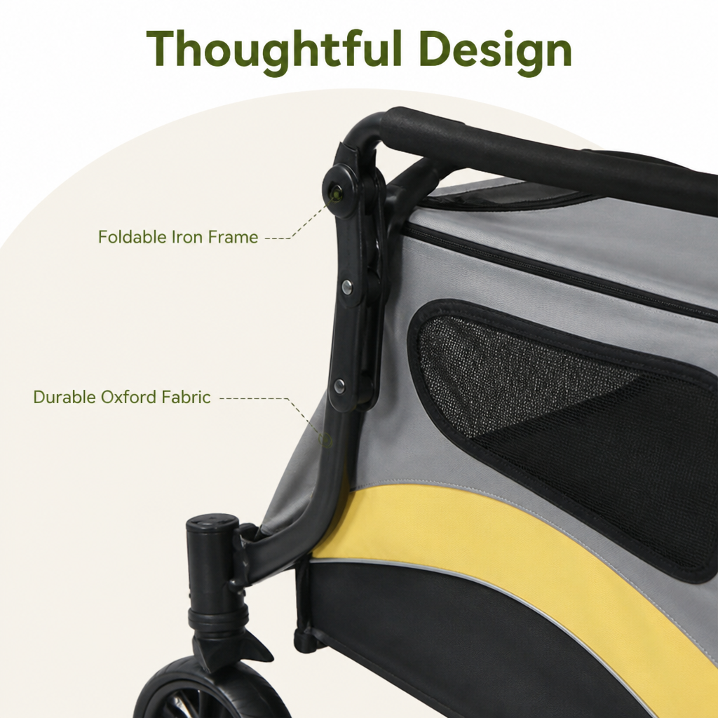 Foldable 4-Wheel Breathable Mesh Travel Stroller