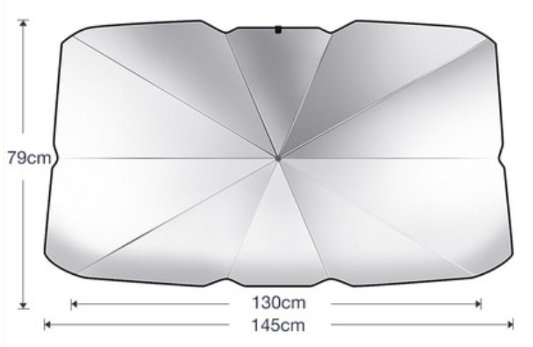 Foldable car windscreen UV protection sunshade umbrella with storage bag