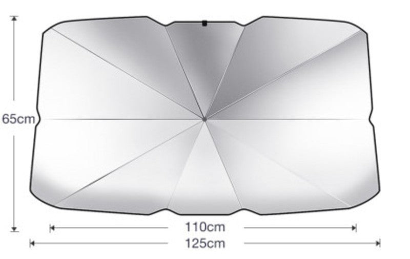 Foldable car windscreen UV protection sunshade umbrella with storage bag