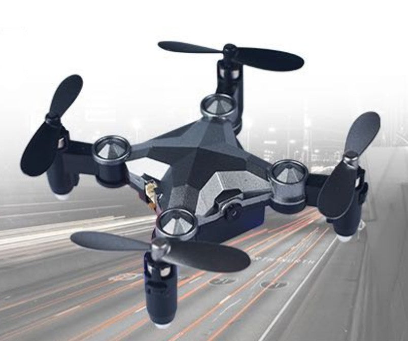 Foldable drone with remote control, LED night lights and HD camera