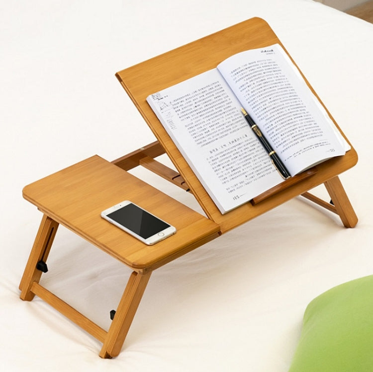 Foldable Height-Adjustable Laptop Table for Bed Use – Bamboo Dorm Desk