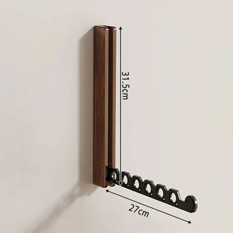 Foldable Wall-Mounted Clothes Rack, Space-Saving Hanging Storage
